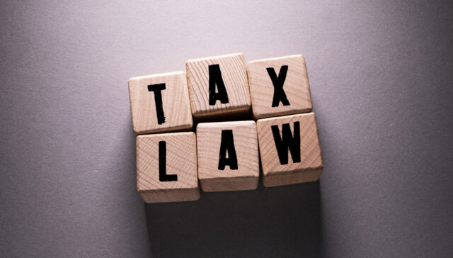 Tax Law Word with Wooden Cubes