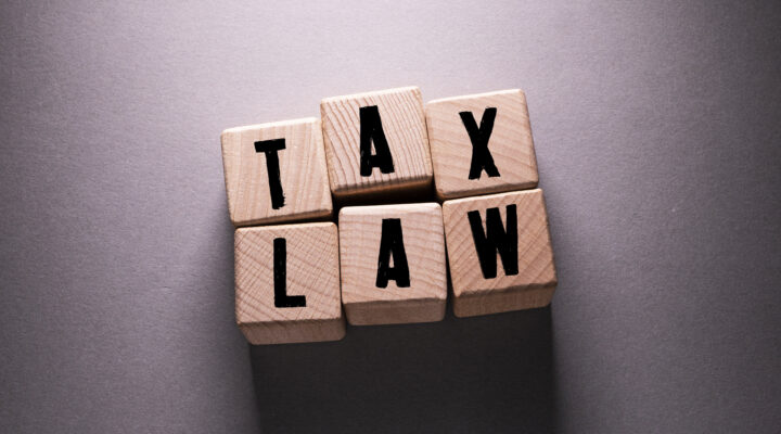 Tax Law Word with Wooden Cubes